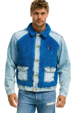 Denim | Denim | Aviator Nation ASPEN SHERPA UNISEX DENIM JACKET - SUPER LIGHT BLUE SUPERLIGHTBLUE