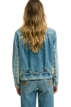 Denim | Denim | Aviator Nation ASPEN SHERPA UNISEX DENIM JACKET - VINTAGE WHEAT VINTAGEWHEAT