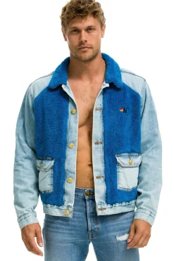 Denim | Denim | Aviator Nation ASPEN SHERPA UNISEX DENIM JACKET - SUPER LIGHT BLUE SUPERLIGHTBLUE