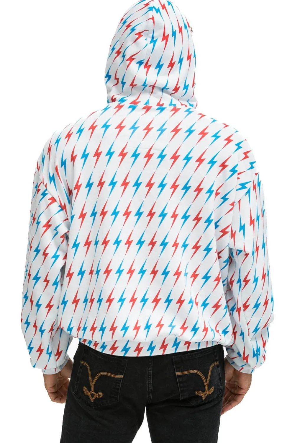 Hoodies | Hoodies | Aviator Nation AVIATOR BOLT W/ BOLT EMBROIDERY RELAXED PULLOVER HOODIE - WHITE // USA WHITE//USA
