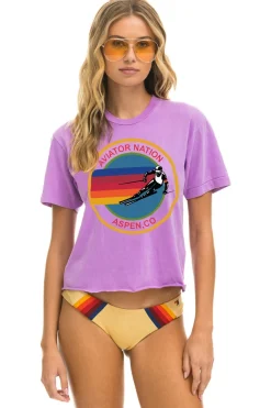 Boyfriend Tees | Aviator Nation ASPEN BOYFRIEND TEE - NEON PURPLE NEONPURPLE