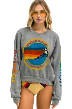 Sweatshirts | Sweatshirts | Aviator Nation ASPEN RELAXED CREW SWEATSHIRT - HEATHER GREY HEATHERGREY