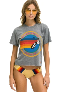 Boyfriend Tees | Aviator Nation AUSTIN BOYFRIEND TEE - HEATHER GREY HEATHERGREY