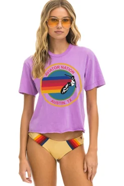 Boyfriend Tees | Aviator Nation AUSTIN BOYFRIEND TEE - NEON PURPLE NEONPURPLE