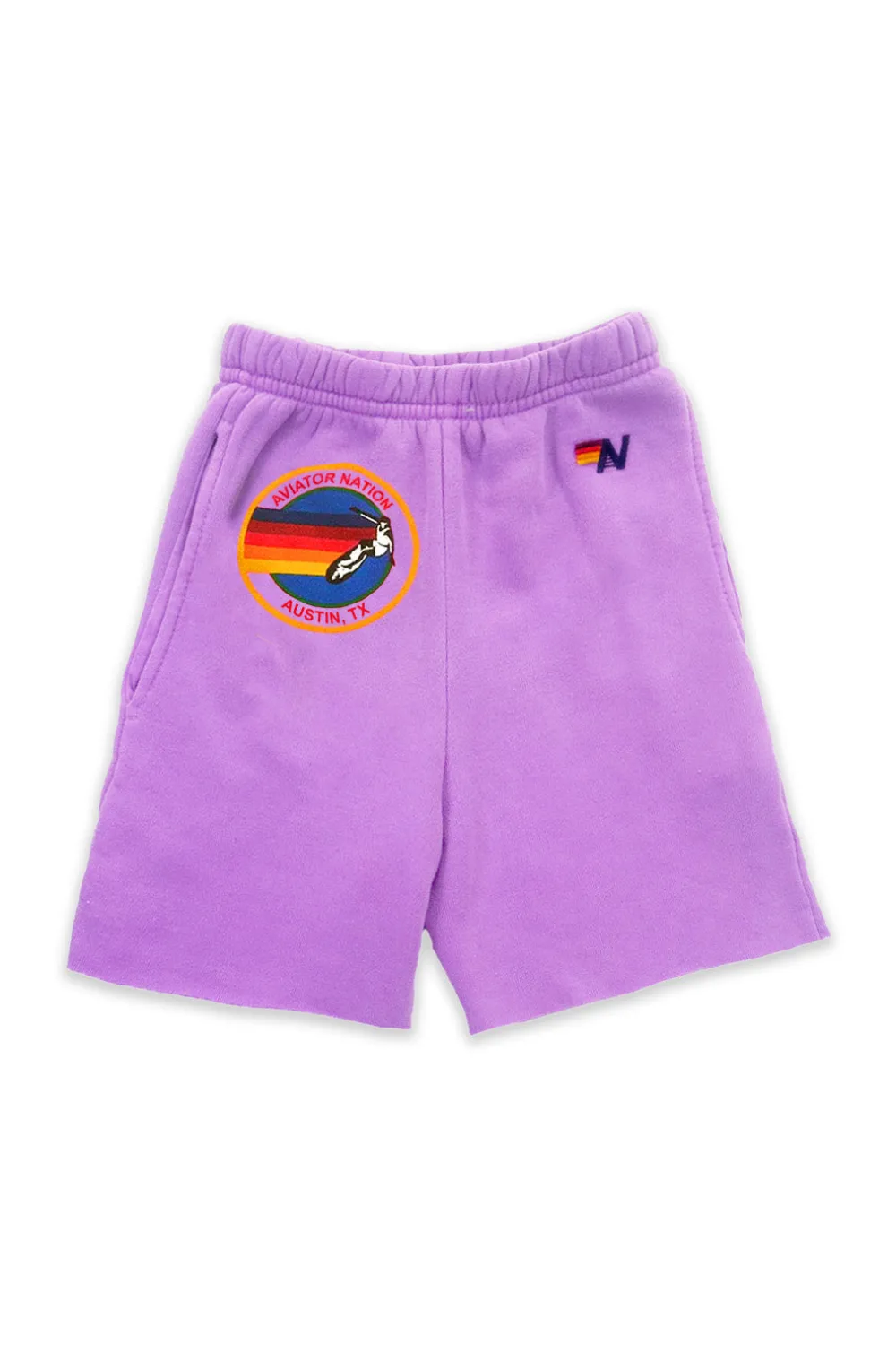 Kid's Shorts | Aviator Nation AUSTIN KIDS SWEATSHORTS - NEON PURPLE NEONPURPLE