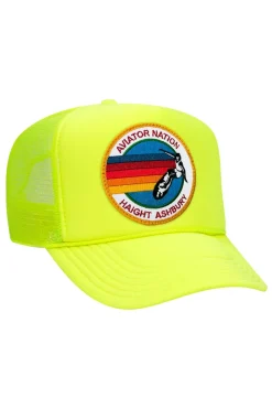Trucker Hats | Trucker Hats | Aviator Nation HAIGHT ASHBURY TRUCKER HAT sick!Allofourproductsgothroughanintensebreaking-downprocessthatgivesthemavintagefeelyou'lllovebecauseit'sbrokeninfromdayoneofwearingit.Allofourhatsareadjustable!