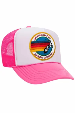 Trucker Hats | Trucker Hats | Aviator Nation HAIGHT ASHBURY TRUCKER HAT sick!Allofourproductsgothroughanintensebreaking-downprocessthatgivesthemavintagefeelyou'lllovebecauseit'sbrokeninfromdayoneofwearingit.Allofourhatsareadjustable!