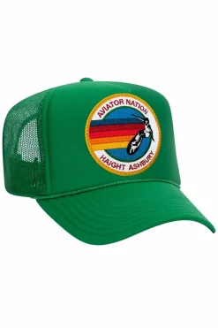Trucker Hats | Trucker Hats | Aviator Nation HAIGHT ASHBURY TRUCKER HAT sick!Allofourproductsgothroughanintensebreaking-downprocessthatgivesthemavintagefeelyou'lllovebecauseit'sbrokeninfromdayoneofwearingit.Allofourhatsareadjustable!