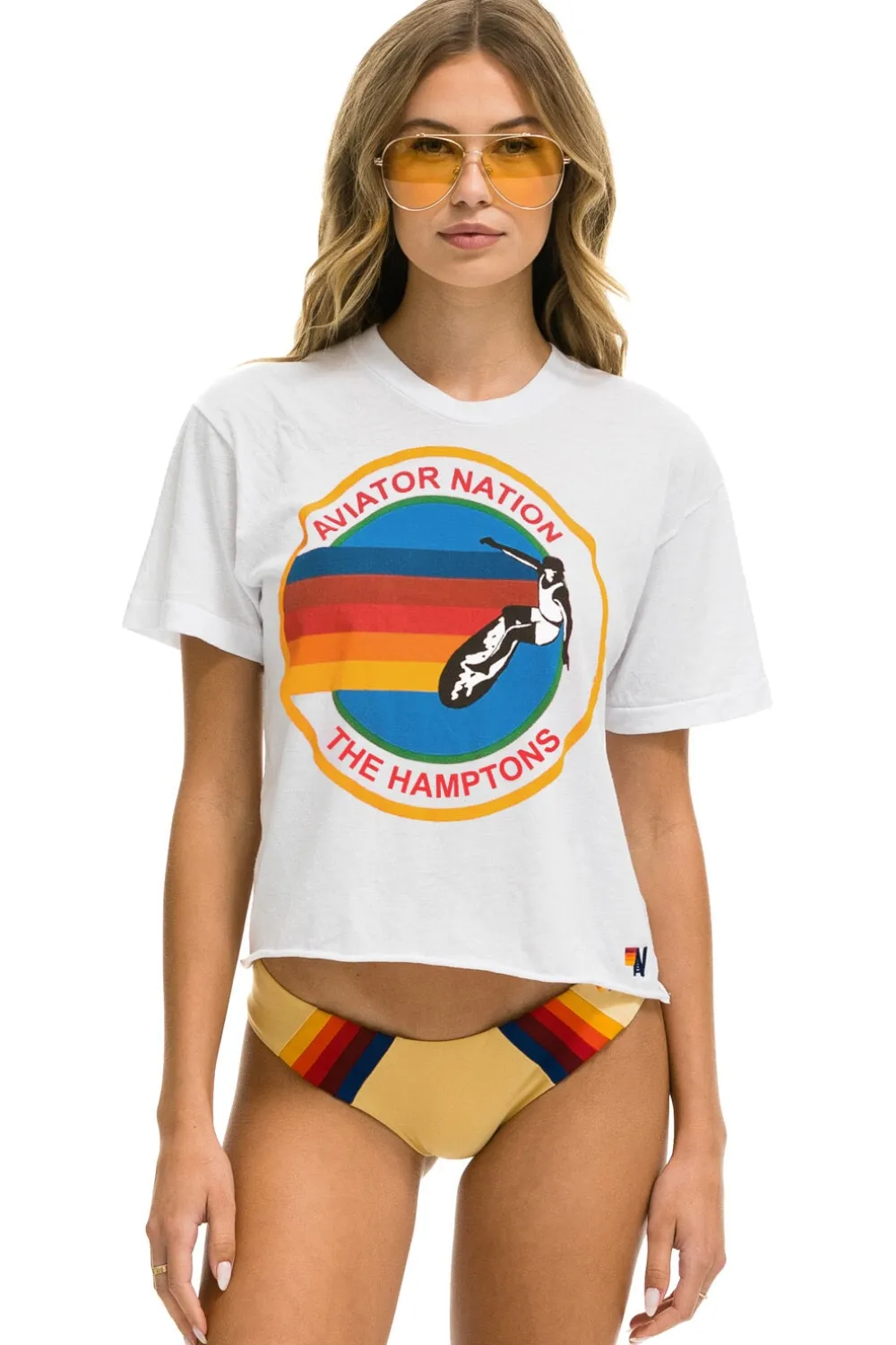 Boyfriend Tees | Aviator Nation HAMPTONS BOYFRIEND TEE - WHITE