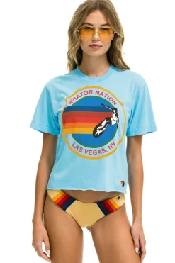 Boyfriend Tees | Aviator Nation LAS VEGAS BOYFRIEND TEE - SKY
