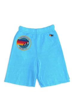 Kid's Shorts | Aviator Nation MALIBU KIDS SWEATSHORTS - NEON BLUE NEONBLUE