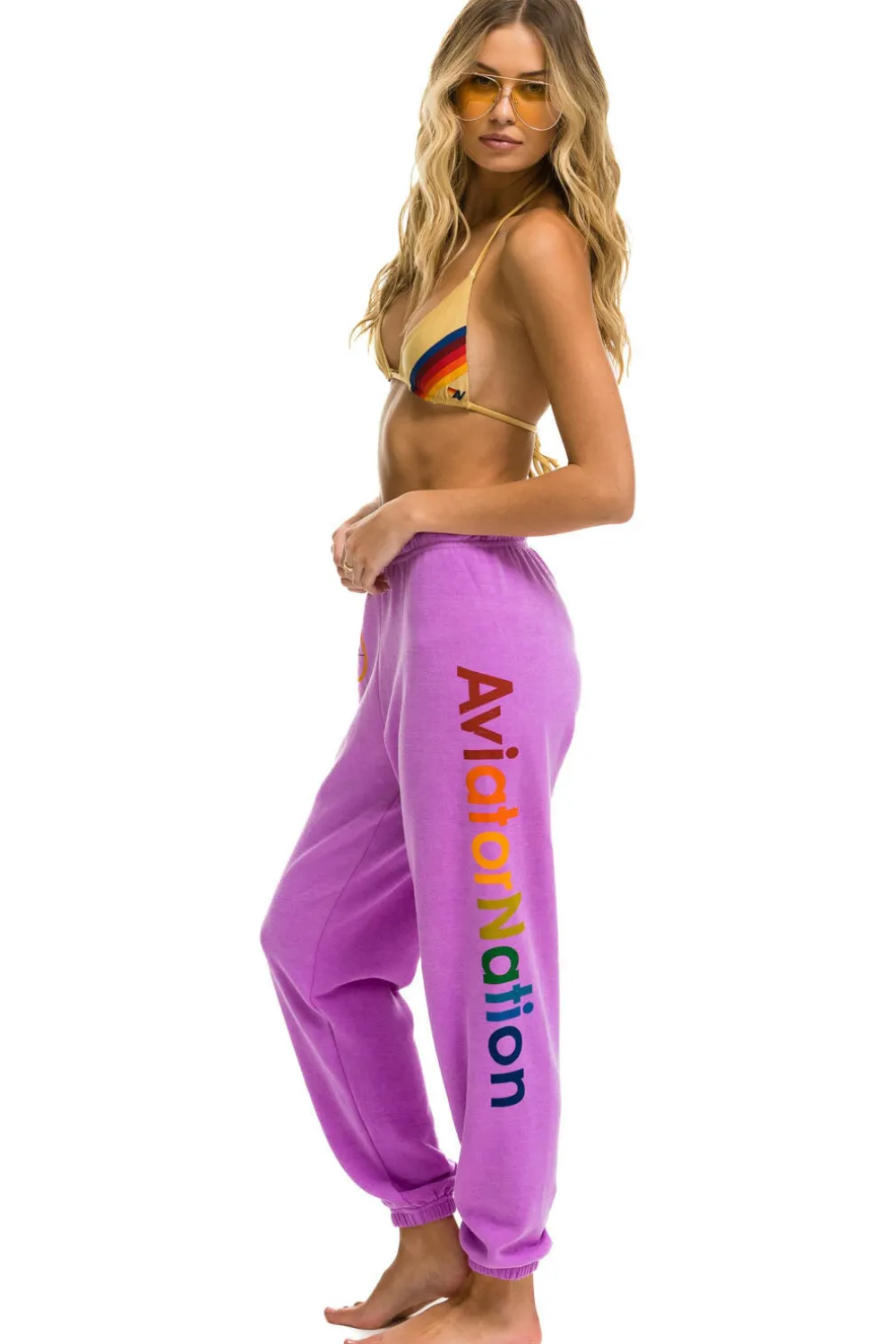 Sweatpants | Aviator Nation MIAMI SWEATPANTS - NEON PURPLE NEONPURPLE