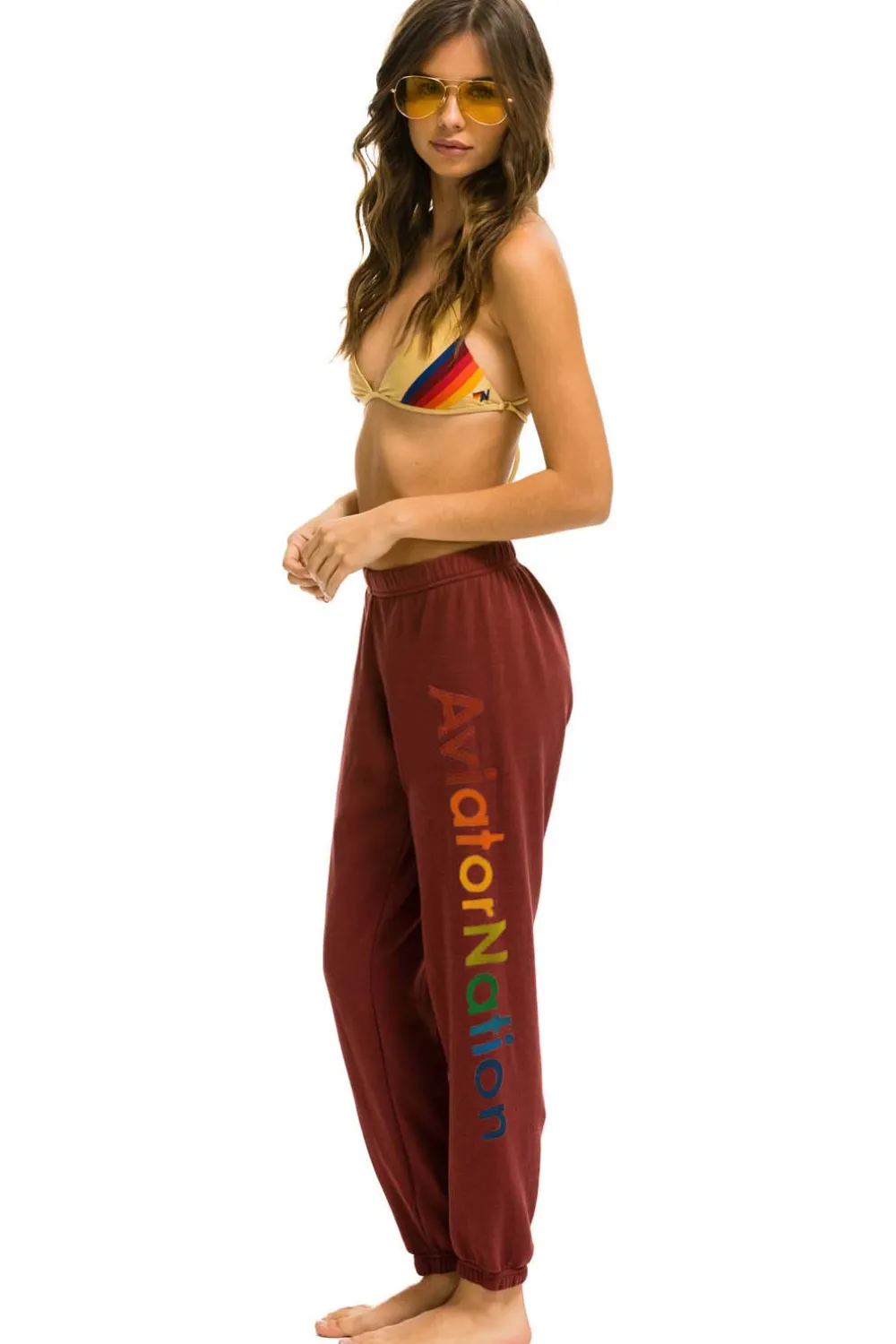 Sweatpants | Aviator Nation NASHVILLE SWEATPANTS - CLARET