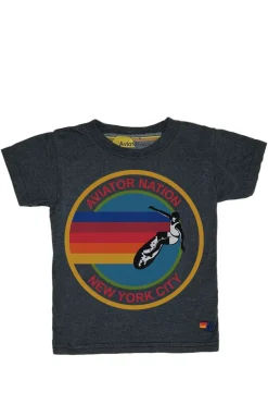 Kid's Tees | Aviator Nation NEW YORK CITY KIDS TEE - CHARCOAL