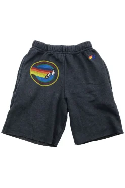 Kid's Shorts | Aviator Nation NEW YORK CITY KIDS SWEATSHORTS - CHARCOAL