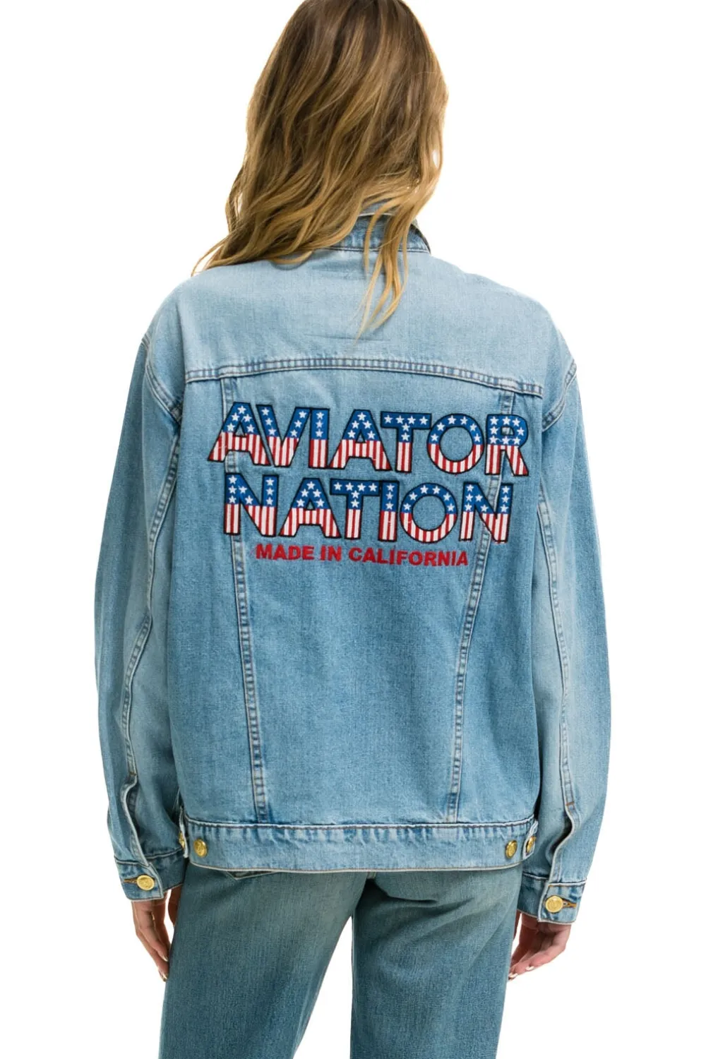 Denim | Denim | Aviator Nation OVERSIZED CONCERT DENIM JACKET - SUPER LIGHT SUPERLIGHT
