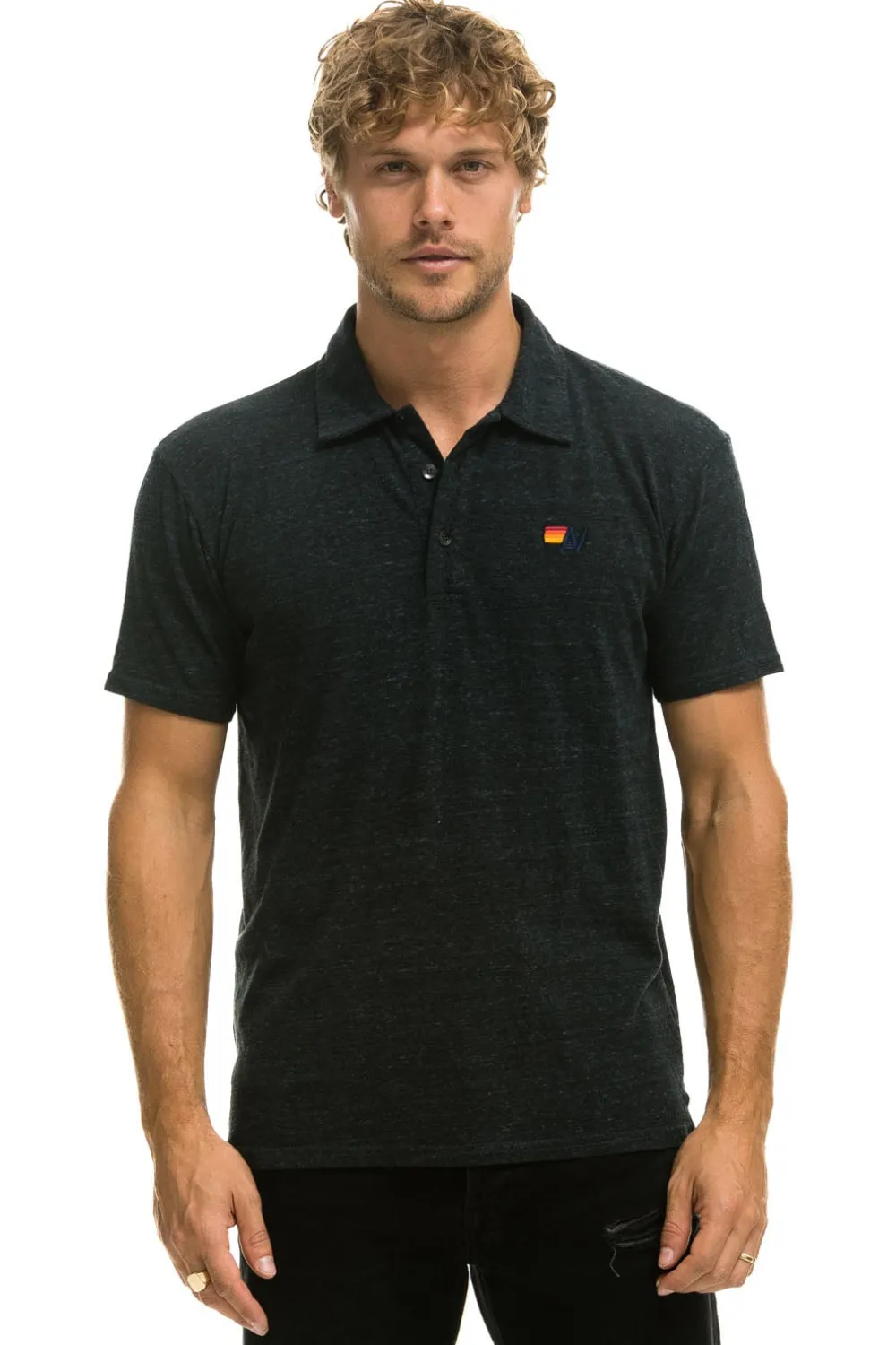 Tees | Aviator Nation POLO - CHARCOAL