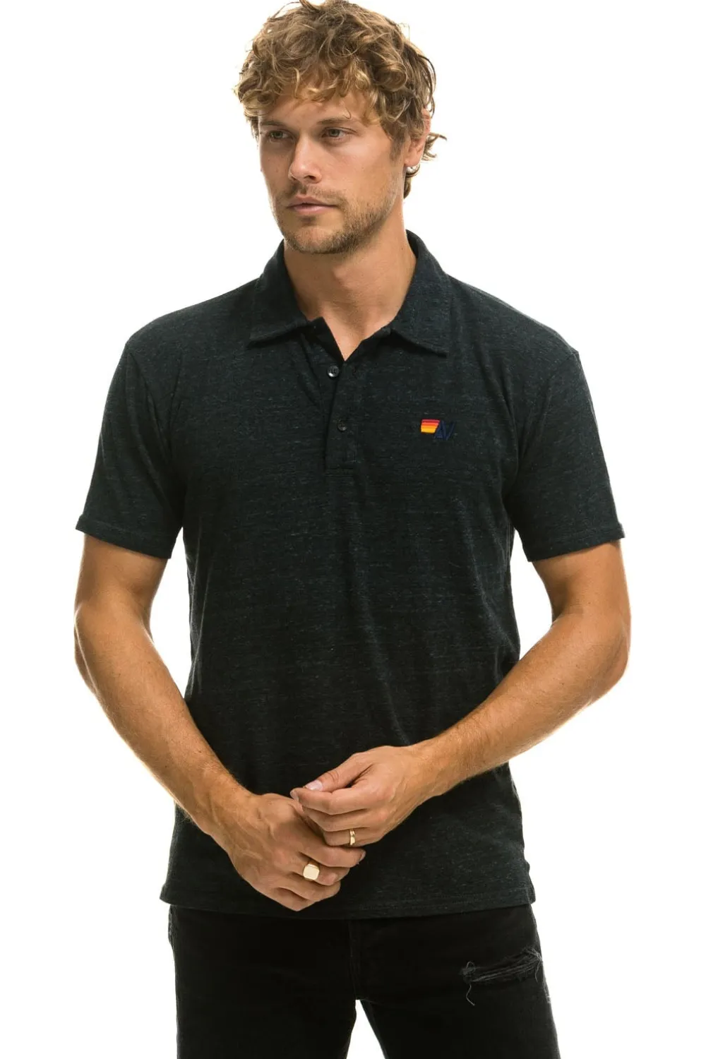 Tees | Aviator Nation POLO - CHARCOAL