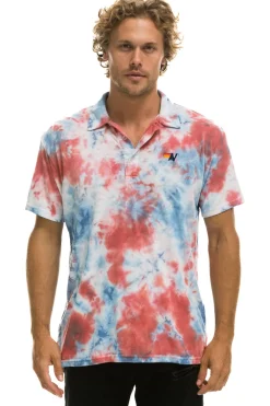 Tees | Aviator Nation POLO - TIE DYE RED TIEDYERED