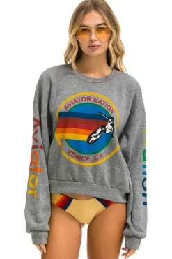 Sweatshirts | Sweatshirts | Aviator Nation RELAXED CREW SWEATSHIRT - HEATHER GREY HEATHERGREY