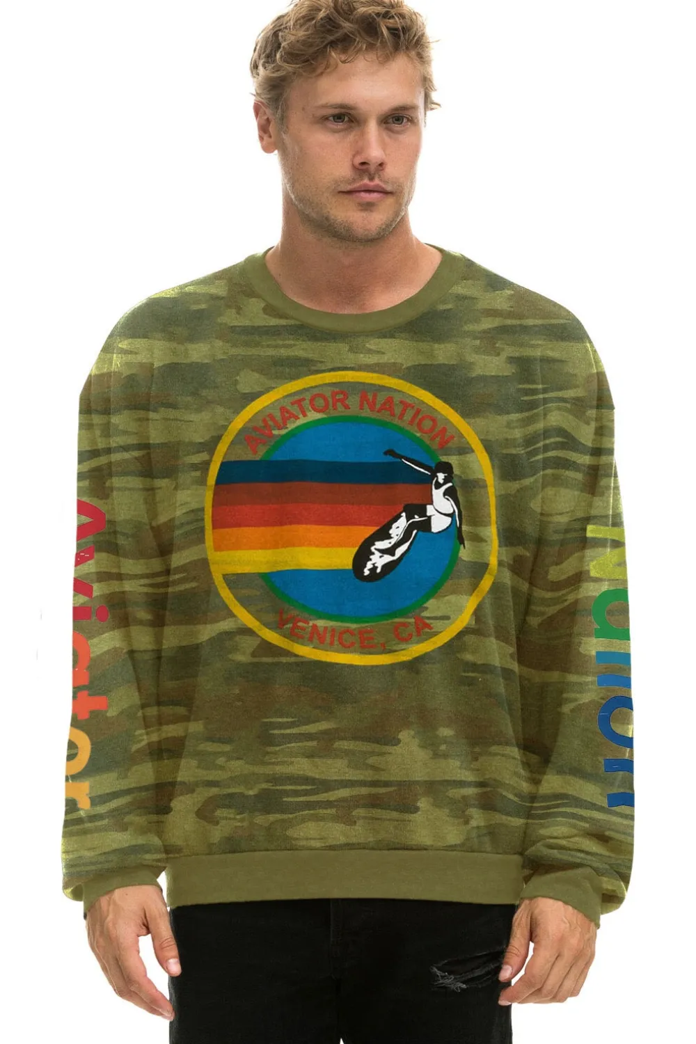 Sweatshirts | Sweatshirts | Aviator Nation RELAXED CREW SWEATSHIRT - CAMO