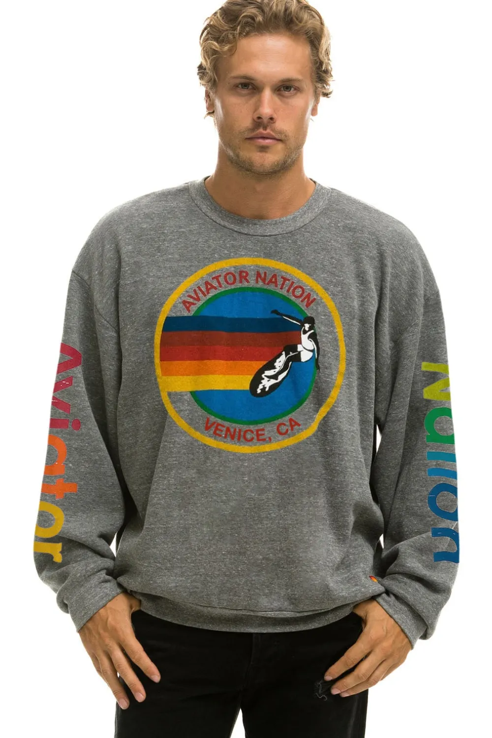 Sweatshirts | Sweatshirts | Aviator Nation RELAXED CREW SWEATSHIRT - HEATHER GREY HEATHERGREY