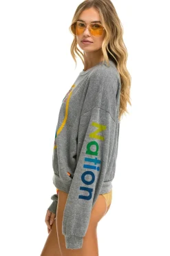 Sweatshirts | Sweatshirts | Aviator Nation RELAXED CREW SWEATSHIRT - HEATHER GREY HEATHERGREY