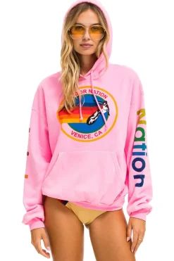 Hoodies | Hoodies | Aviator Nation RELAXED PULLOVER HOODIE - NEON PINK NEONPINK