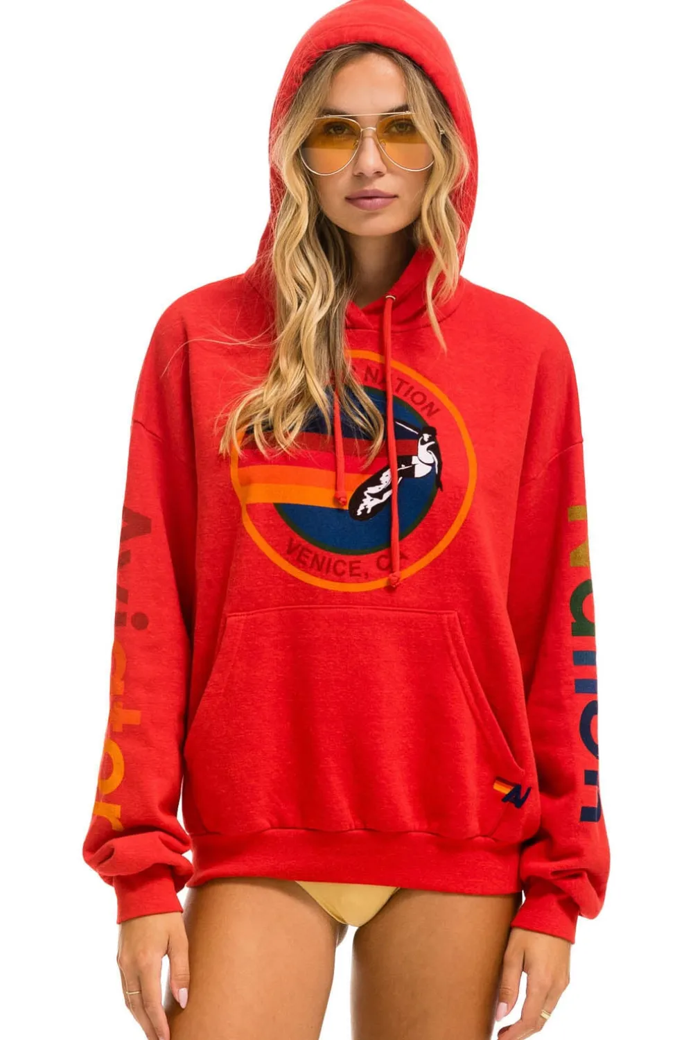 Hoodies | Hoodies | Aviator Nation RELAXED PULLOVER HOODIE - RED