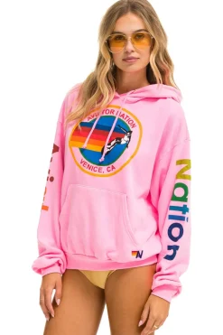 Hoodies | Hoodies | Aviator Nation  RELAXED PULLOVER HOODIE - NEON PINK NEONPINK