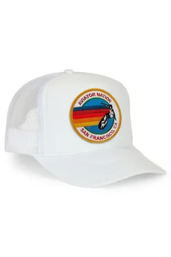 Trucker Hats | Trucker Hats | Aviator Nation SAN FRANCISCO TRUCKER HAT sick!Allofourproductsgothroughanintensebreaking-downprocessthatgivesthemavintagefeelyou'lllovebecauseit'sbrokeninfromdayoneofwearingit.Allofourhatsareadjustable!