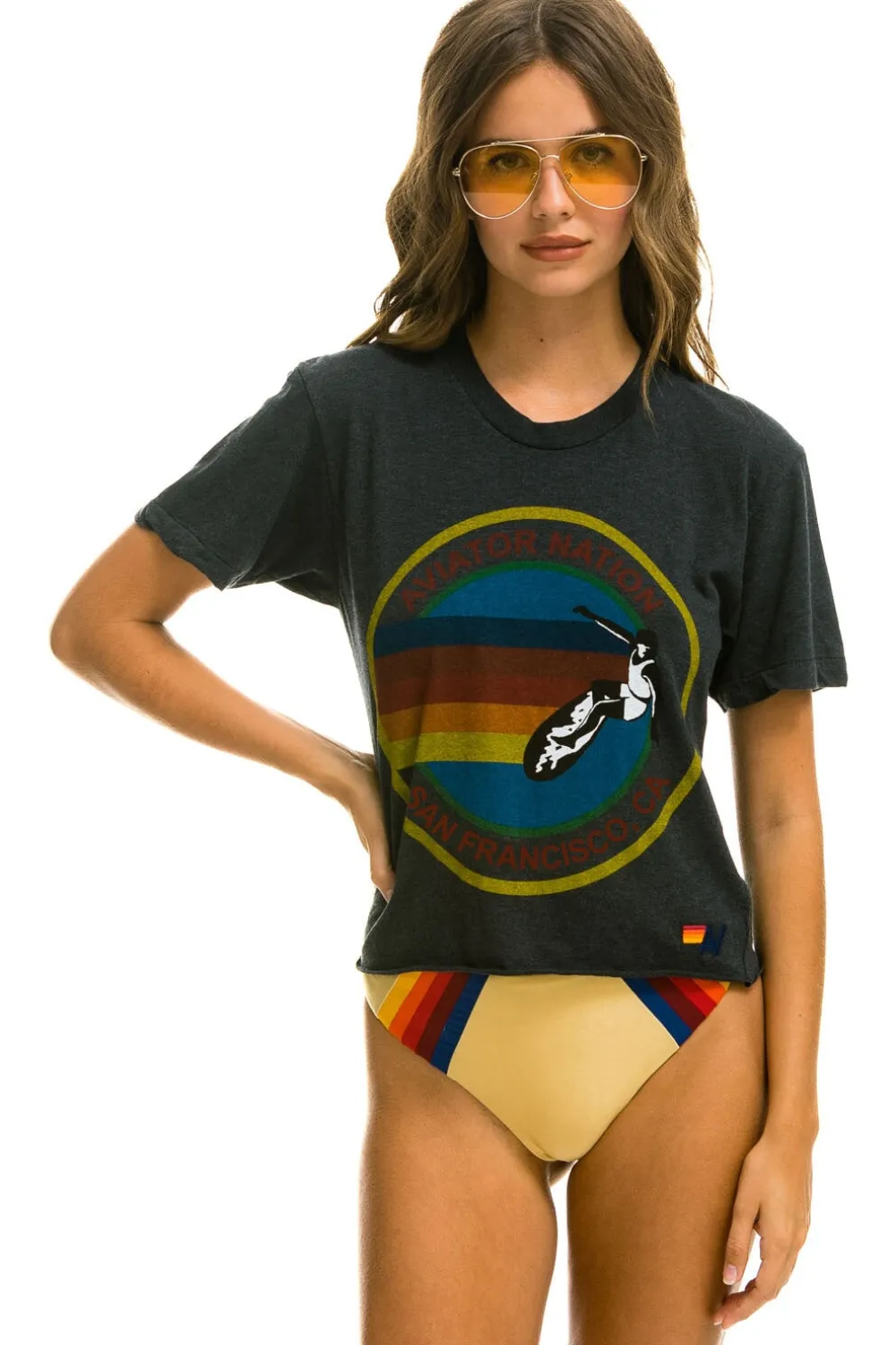 Boyfriend Tees | Aviator Nation SF - BOYFRIEND TEE CHAR BOYFRIENDTEECHAR