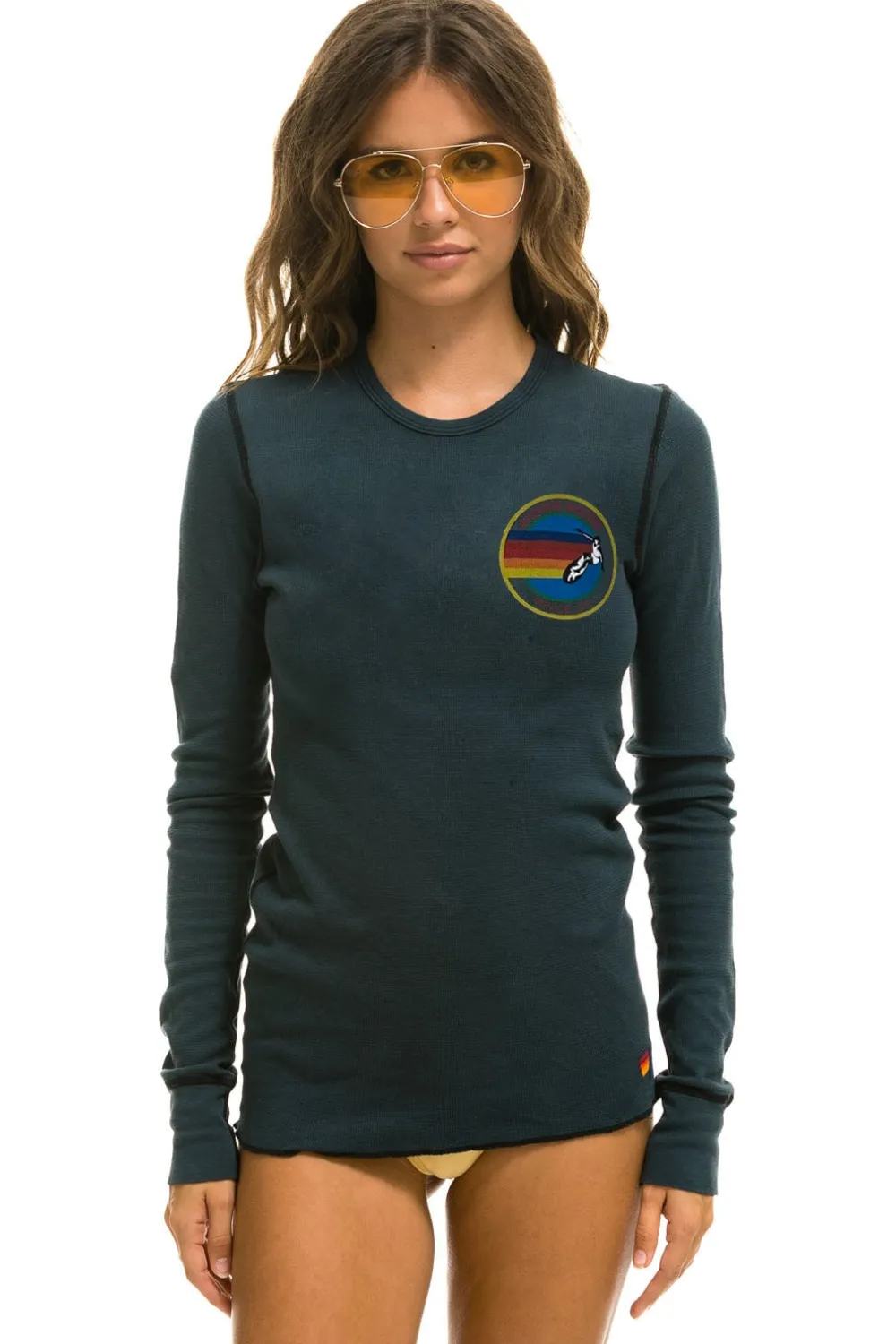 Tees | Aviator Nation VENICE THERMAL - CHARCOAL