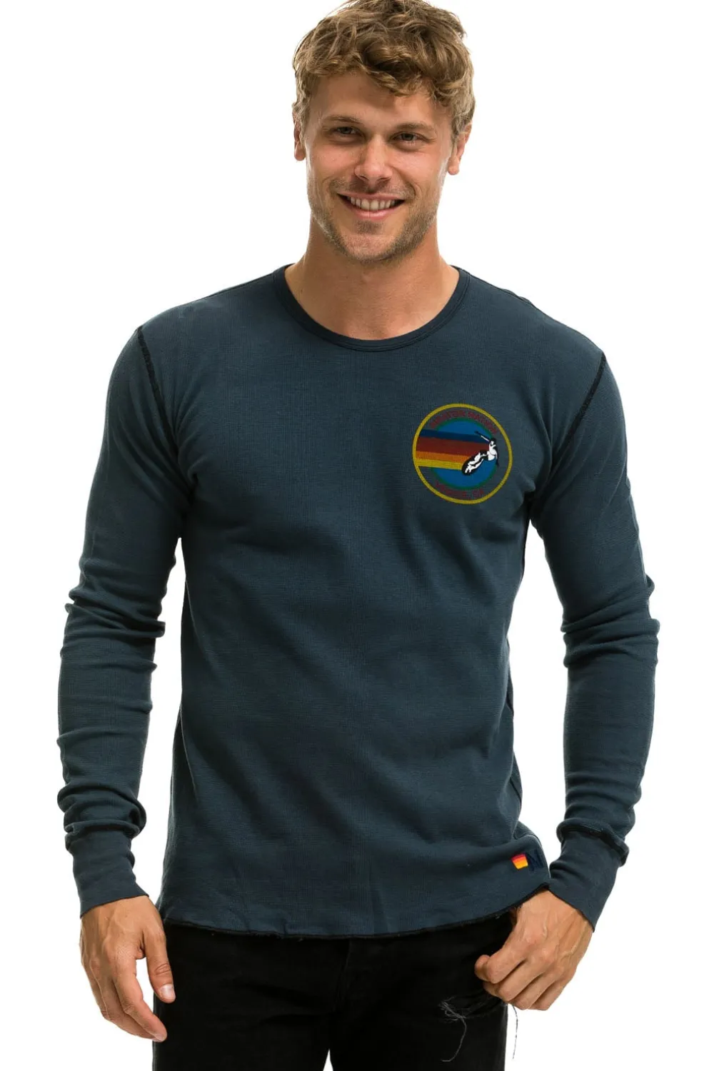 Tees | Aviator Nation VENICE THERMAL - CHARCOAL