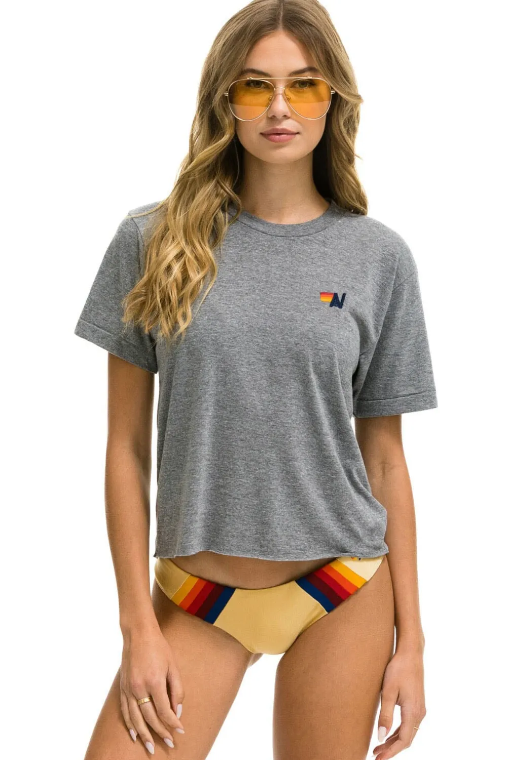 Boyfriend Tees | Tees | Aviator Nation BASIC BOYFRIEND TEE - HEATHER GREY HEATHERGREY