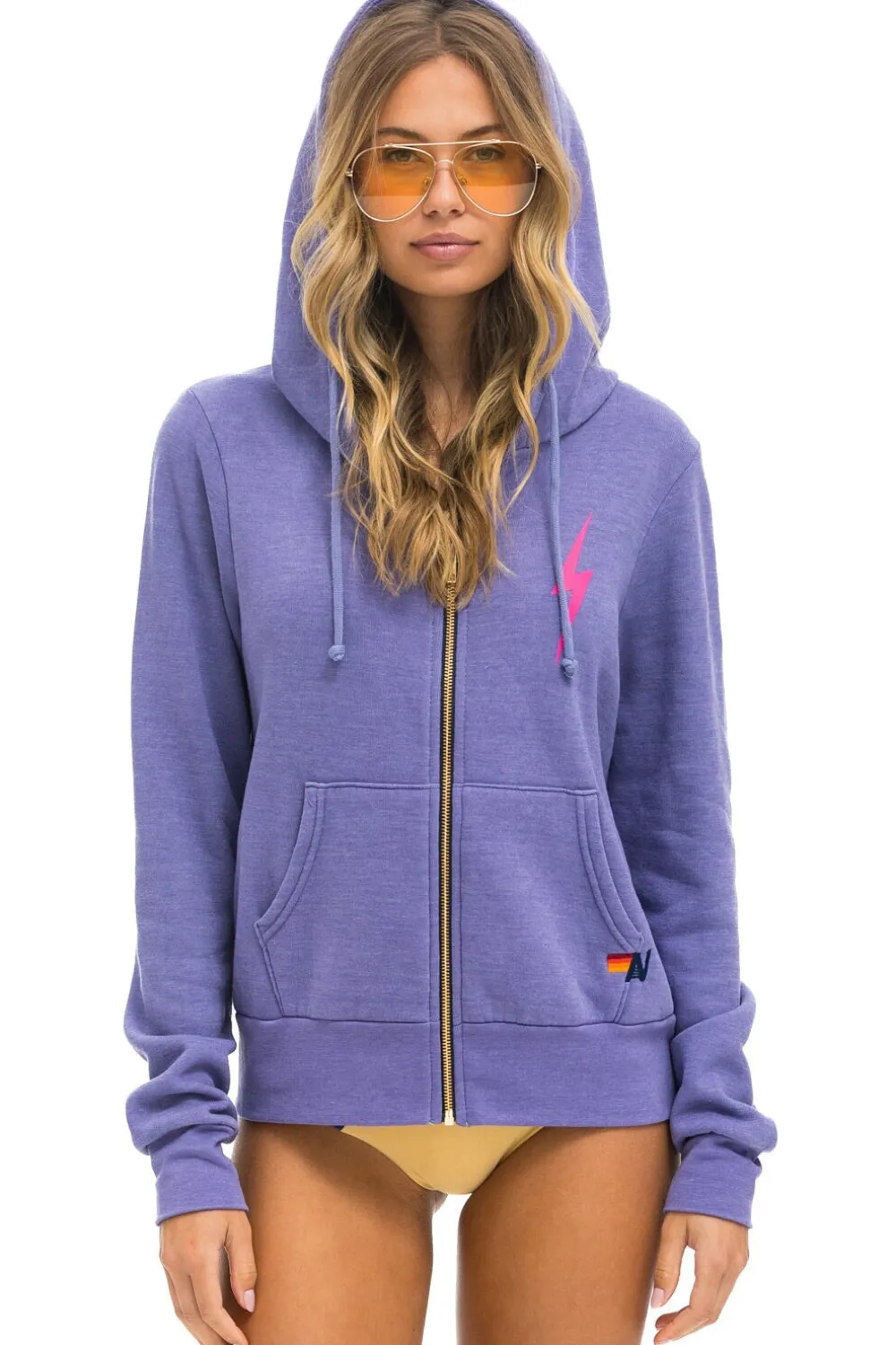 Hoodies | Hoodies | Aviator Nation BOLT 2 HOODIE - LAVENDER // NEON PINK LAVENDER//NEONPINK
