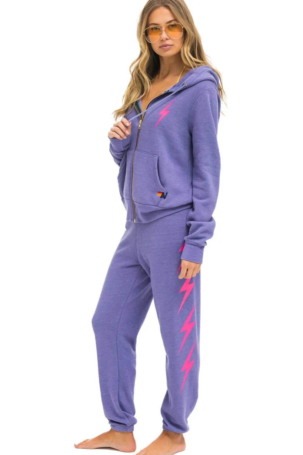 Hoodies | Hoodies | Aviator Nation BOLT 2 HOODIE - LAVENDER // NEON PINK LAVENDER//NEONPINK