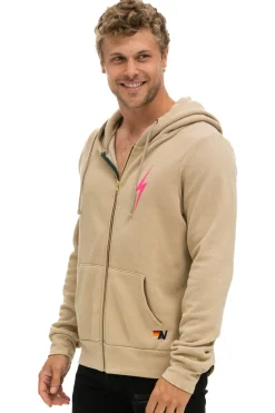 Hoodies | Hoodies | Aviator Nation BOLT 2 HOODIE - SAND //  NEON PINK SAND//NEONPINK