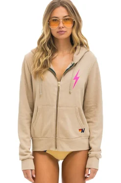 Hoodies | Hoodies | Aviator Nation BOLT 2 HOODIE - SAND //  NEON PINK SAND//NEONPINK