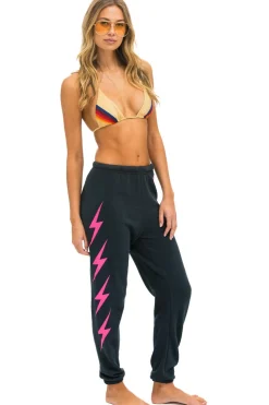 Sweatpants | Aviator Nation BOLT 4 SWEATPANTS - CHARCOAL // NEON PINK CHARCOAL//NEONPINK