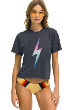 Boyfriend Tees | Tees | Aviator Nation BOLT BOYFRIEND TEE - RAINBOW PINK RAINBOWPINK