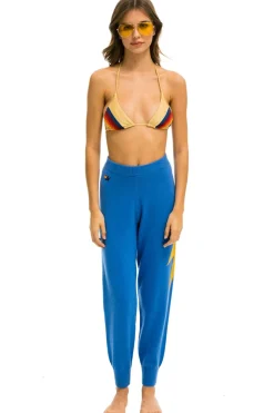 Sweatpants | Aviator Nation BOLT CASHMERE LIGHT SWEATER PANT - VINTAGE BLUE // GOLD BOLT VINTAGEBLUE//GOLDBOLT
