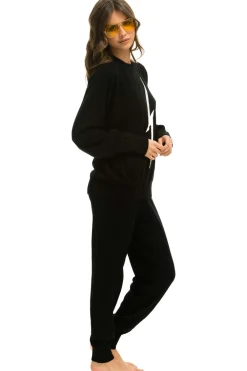 Sweatpants | Aviator Nation BOLT CASHMERE LIGHT SWEATER PANT - BLACK // WHITE BOLT BLACK//WHITEBOLT
