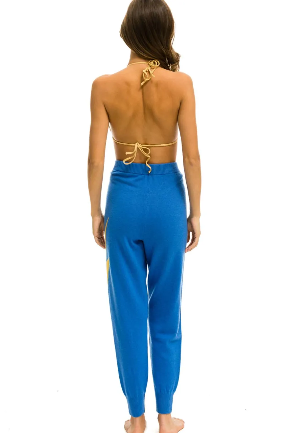 Sweatpants | Aviator Nation BOLT CASHMERE LIGHT SWEATER PANT - VINTAGE BLUE // GOLD BOLT VINTAGEBLUE//GOLDBOLT
