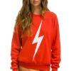 Sweatshirts | Sweatshirts | Aviator Nation BOLT CREW SWEATSHIRT - RED // WHITE RED//WHITE