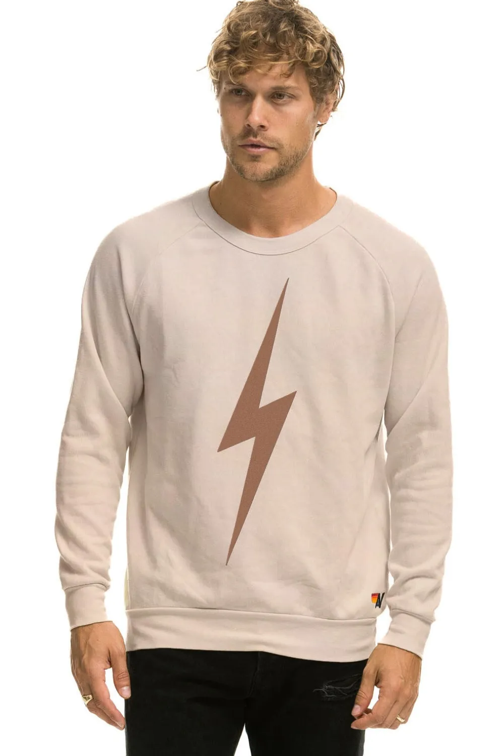 Sweatshirts | Sweatshirts | Aviator Nation BOLT CREW SWEATSHIRT - SAND // MOCHA SAND//MOCHA