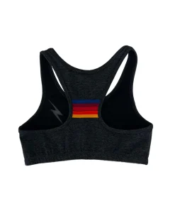 Activewear | Activewear | Aviator Nation BOLT EMBROIDERY SPORTS BRA - CHARCOAL