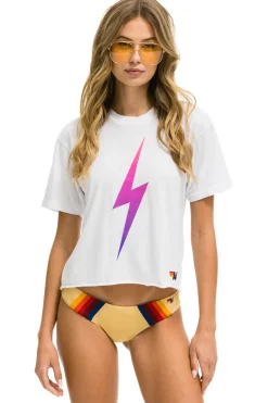 Boyfriend Tees | Tees | Aviator Nation BOLT FADE BOYFRIEND TEE - WHITE // PINK PURPLE WHITE//PINKPURPLE