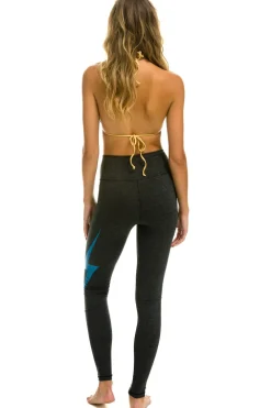 Activewear | Activewear | Aviator Nation BOLT FULL LENGTH LEGGINGS - CHARCOAL // BLUE CHARCOAL//BLUE