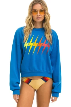 Sweatshirts | Sweatshirts | Aviator Nation BOLT GRADIENT RELAXED CREW SWEATSHIRT - OCEAN // RAINBOW OCEAN//RAINBOW